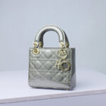Women's Patent Full-Grain Leather Quilted Crossbody Top Handle Mini Bag