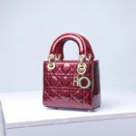 Women's Patent Full-Grain Leather Quilted Crossbody Top Handle Mini Bag