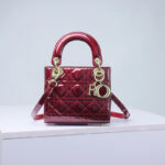 Women's Patent Full-Grain Leather Quilted Crossbody Top Handle Mini Bag