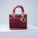 Women's Patent Full-Grain Leather Quilted Crossbody Top Handle Mini Bag