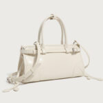 Women's Split Leather Buckle Crossbody Top Handle Bag