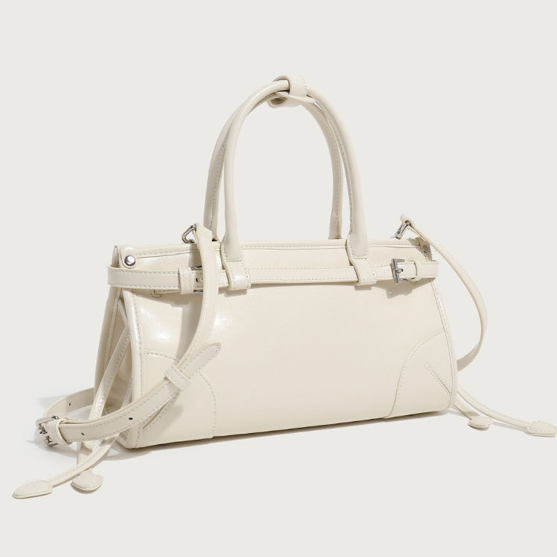 Women's Split Leather Buckle Crossbody Top Handle Bag