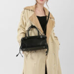 Women's Split Leather Buckle Crossbody Top Handle Bag