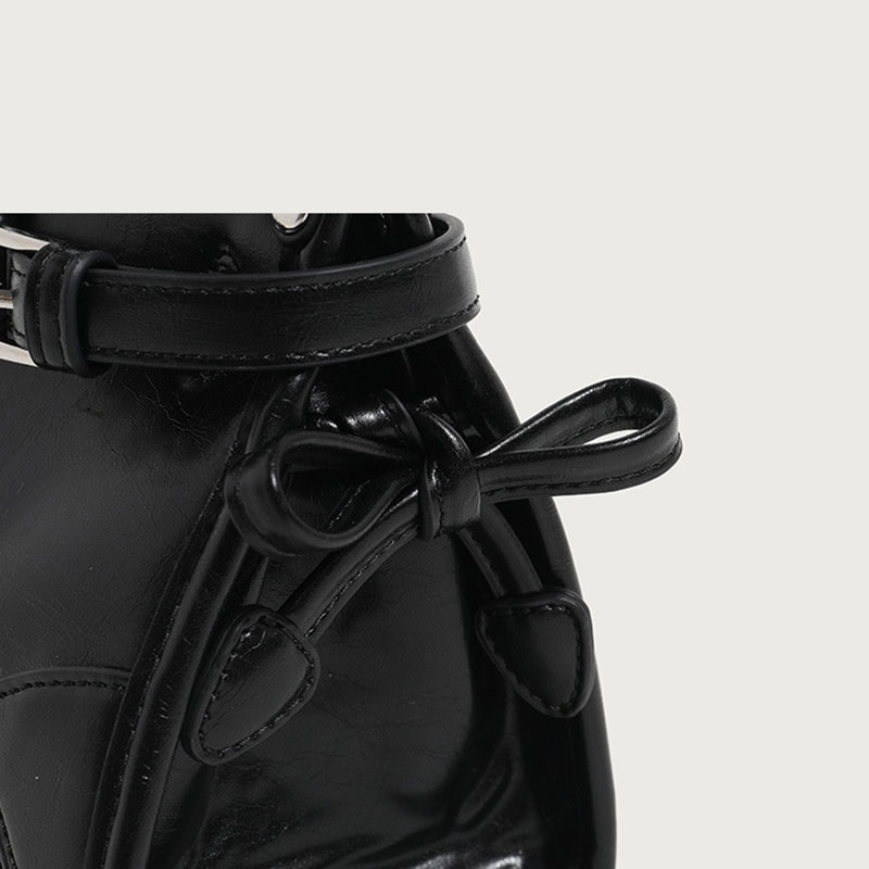 Women's Split Leather Buckle Crossbody Top Handle Bag