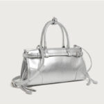 Women's Split Leather Buckle Crossbody Top Handle Bag