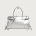 Women's Split Leather Buckle Crossbody Top Handle Bag
