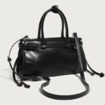 Women's Split Leather Buckle Crossbody Top Handle Bag