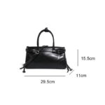 Women's Split Leather Buckle Crossbody Top Handle Bag