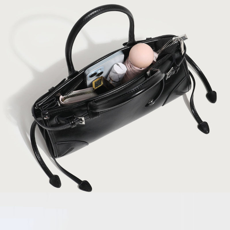 Women's Split Leather Buckle Crossbody Top Handle Bag