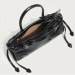 Women's Split Leather Buckle Crossbody Top Handle Bag