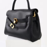 Women's Split Leather Drawstring Turn-Lock Top Handle Satchel Bag with Shoulder Crossbody Strap