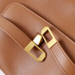 Women's Split Leather Drawstring Turn-Lock Top Handle Satchel Bag with Shoulder Crossbody Strap