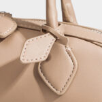 Women's Split Leather Minimalist Boston Shoulder Baguette Bag
