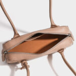 Women's Split Leather Minimalist Boston Shoulder Baguette Bag