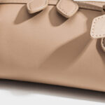 Women's Split Leather Minimalist Boston Shoulder Baguette Bag