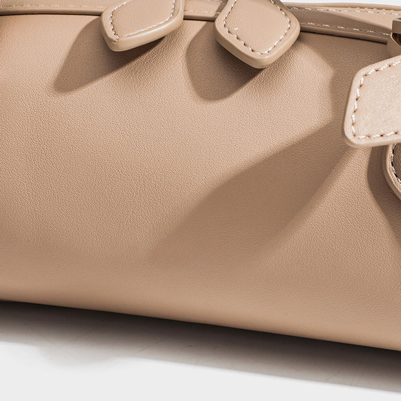 Women's Split Leather Minimalist Boston Shoulder Baguette Bag