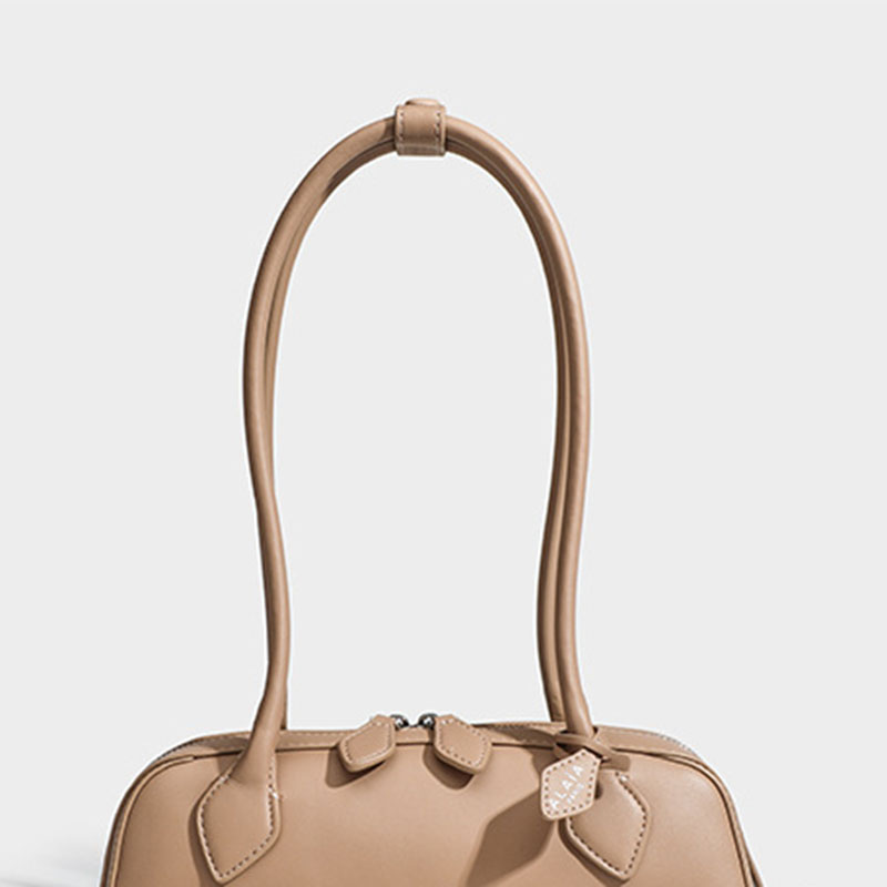 Women's Split Leather Minimalist Boston Shoulder Baguette Bag