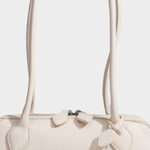 Women's Split Leather Minimalist Boston Shoulder Baguette Bag
