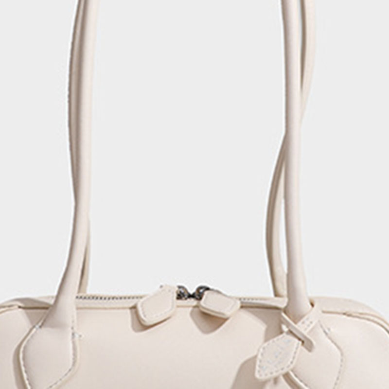 Women's Split Leather Minimalist Boston Shoulder Baguette Bag