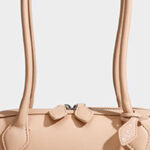 Women's Split Leather Minimalist Boston Shoulder Baguette Bag