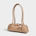 Women's Split Leather Minimalist Boston Shoulder Baguette Bag