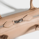 Women's Split Leather Minimalist Boston Shoulder Baguette Bag