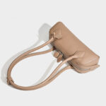 Women's Split Leather Minimalist Boston Shoulder Baguette Bag