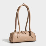 Women's Split Leather Minimalist Boston Shoulder Baguette Bag