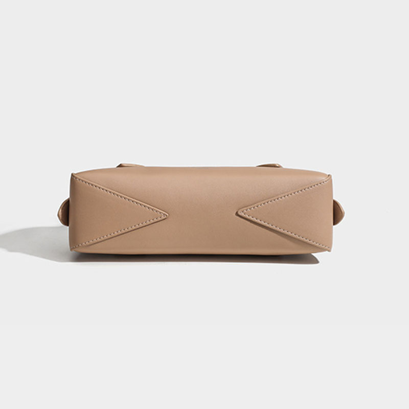 Women's Split Leather Minimalist Boston Shoulder Baguette Bag