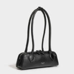 Women's Split Leather Minimalist Boston Shoulder Baguette Bag