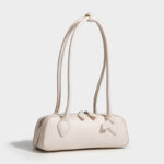 Women's Split Leather Minimalist Boston Shoulder Baguette Bag
