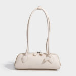 Women's Split Leather Minimalist Boston Shoulder Baguette Bag