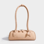 Women's Split Leather Minimalist Boston Shoulder Baguette Bag