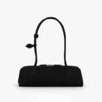 Women's Suede Leather Zip-Top Shoulder Baguette Bag
