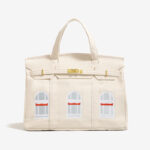 Women's Canvas Embroidered Window Top Handle Tote Bag