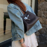 Women's Full-Grain Leather Structured Lock Crossbody Shoulder Hobo Bag