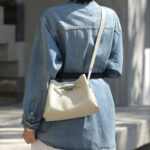 Women's Full-Grain Leather Structured Lock Crossbody Shoulder Hobo Bag