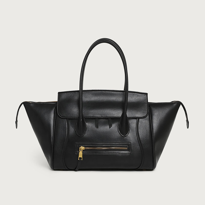 Women's Full-Grain Leather Structured Top Handle Tote Bag