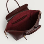 Women's Full-Grain Leather Structured Top Handle Tote Bag