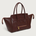 Women's Full-Grain Leather Structured Top Handle Tote Bag