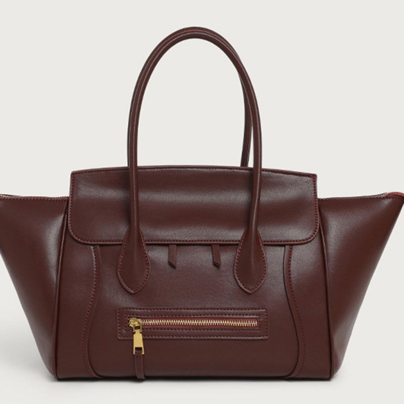 Women's Full-Grain Leather Structured Top Handle Tote Bag