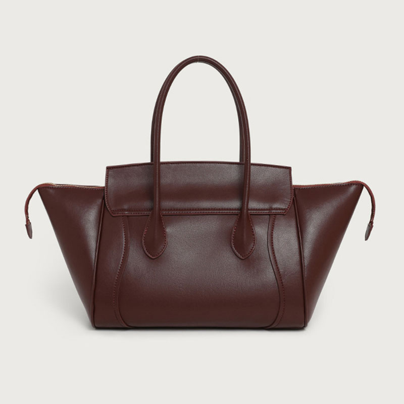 Women's Full-Grain Leather Structured Top Handle Tote Bag
