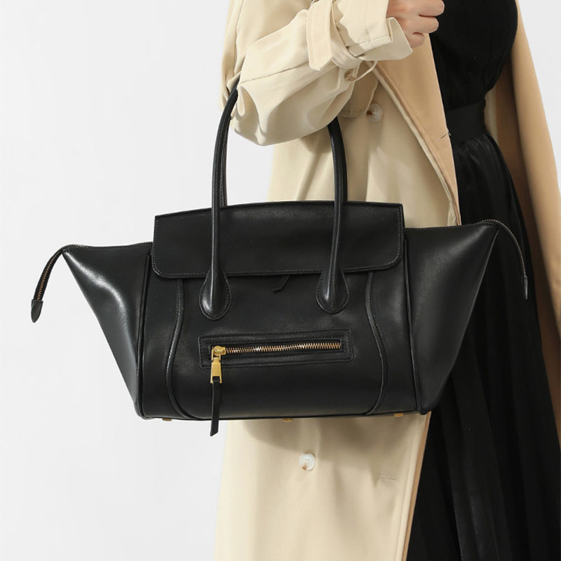 Women's Full-Grain Leather Structured Top Handle Tote Bag