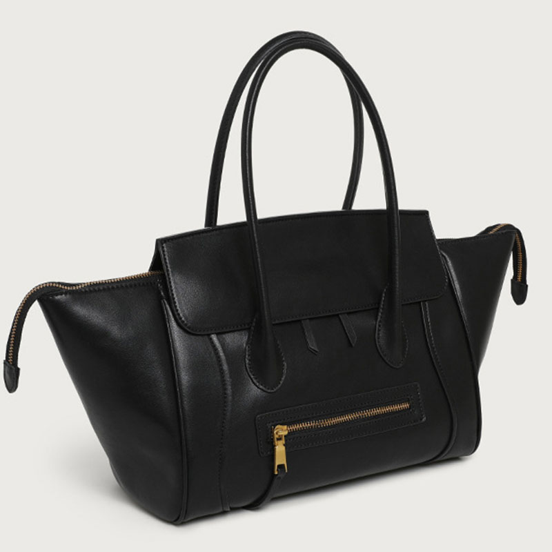 Women's Full-Grain Leather Structured Top Handle Tote Bag