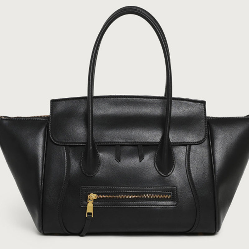 Women's Full-Grain Leather Structured Top Handle Tote Bag