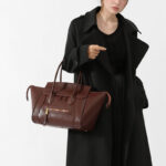 Women's Full-Grain Leather Structured Top Handle Tote Bag