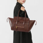 Women's Full-Grain Leather Structured Top Handle Tote Bag