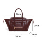 Women's Full-Grain Leather Structured Top Handle Tote Bag