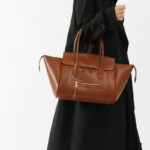Women's Full-Grain Leather Structured Top Handle Tote Bag