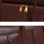 Women's Full-Grain Leather Structured Top Handle Tote Bag